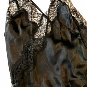 VICTORIAS SECRET Satin Gown With Lace Trim